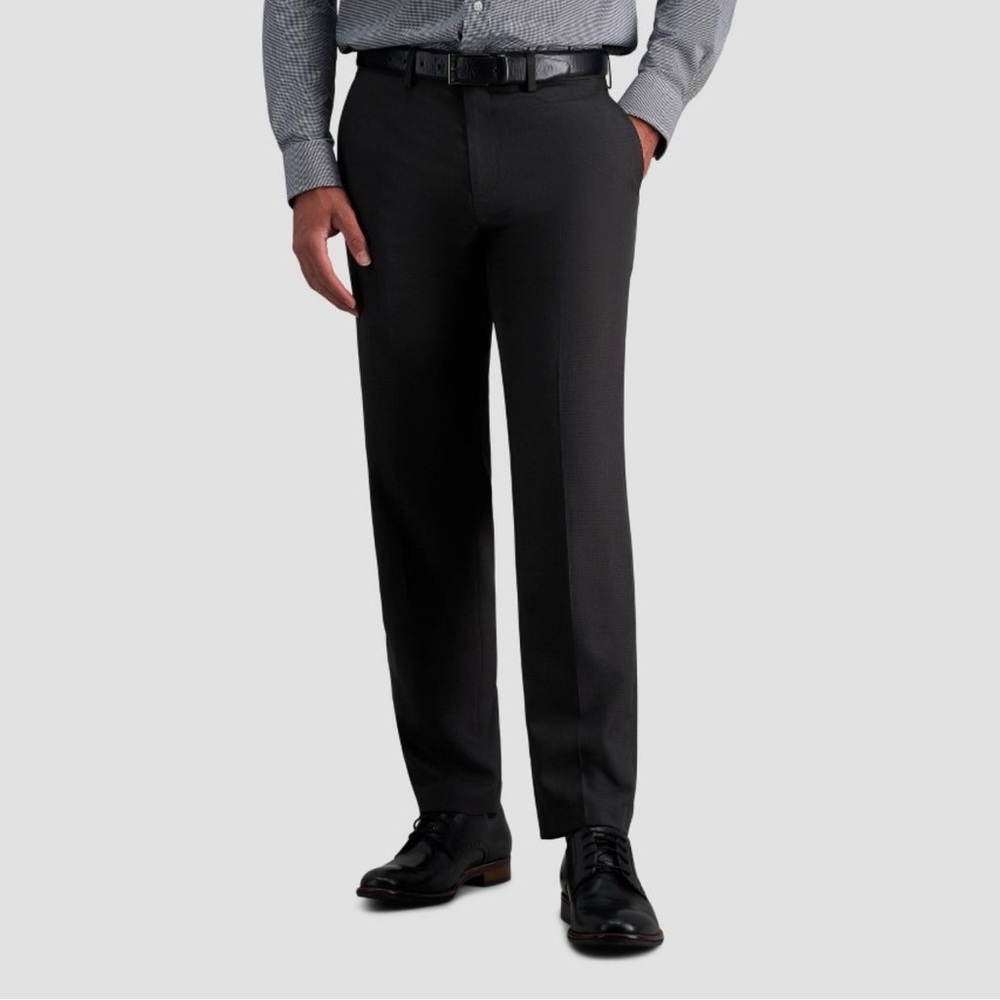 Haggar H26 Men's Stretch Straight Fit Charcoal Dress Pants NWT 32x30